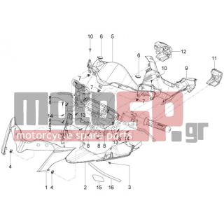 PIAGGIO - MP3 300 YOURBAN LT ERL 2012 - Body Parts - COVER steering - 67200600EU - ΚΑΠΑΚΙ ΤΙΜ ΕΣ MP3 YOURBAN ΓΚΡΙ 711