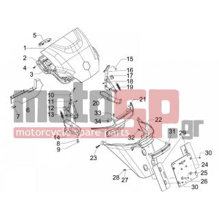 PIAGGIO - MP3 400 IE MIC 2009 - Body Parts - Aprons back - mudguard