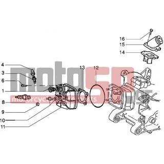 PIAGGIO - NRG MC3 < 2005 - Φρένα - Head and socket joints (with disc brake rear Vehicles) - 435867 - Βάση στήριξης ελασμάτων