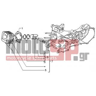 PIAGGIO - NRG MC3 DT < 2005 - Κινητήρας/Κιβώτιο Ταχυτήτων - Total cylinder-piston-button