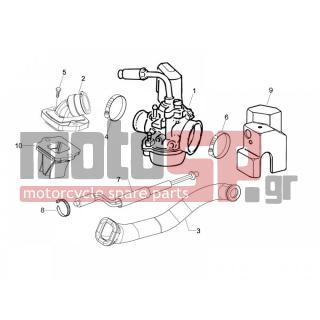 PIAGGIO - NRG POWER DT SERIE SPECIALE 2007 - Engine/Transmission - CARBURETOR COMPLETE UNIT - Fittings insertion - 82961R - ΘΕΡΜΑΝΤΗΡΑΣ ΚΑΡΜΠ LEADER 125/180 (14W)