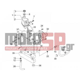 PIAGGIO - BEVERLY 250 IE SPORT E3 2007 - Engine/Transmission - cooling installation - 272836 - ΒΙΔΑ M6X16.