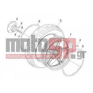 PIAGGIO - NRG POWER DT SERIE SPECIALE 2007 - Frame - rear wheel - 563755 - ΚΑΠΑΚΙ ΔΙΑΚΟΣΜ ΠΙΣΩ ΤΡΟΧΟΥ SCOOTER D=88m