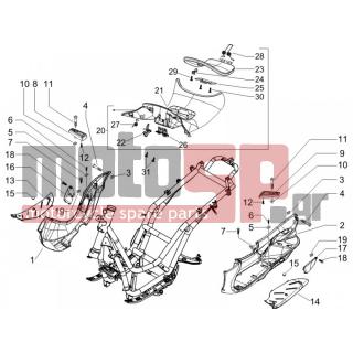PIAGGIO - BEVERLY 250 IE SPORT E3 2008 - Body Parts - Central fairing - Sill - 270793 - ΒΙΔΑ D3,8x16