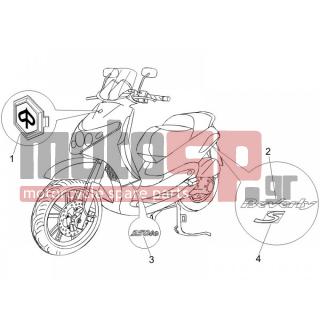 PIAGGIO - BEVERLY 250 IE SPORT E3 2008 - Body Parts - Signs and stickers - 624554 - ΣΗΜΑ ΠΟΔΙΑΣ 