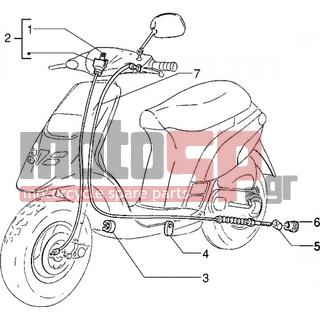 PIAGGIO - TYPHOON 50 2004 - Electrical - Cables-rear brake-odometer