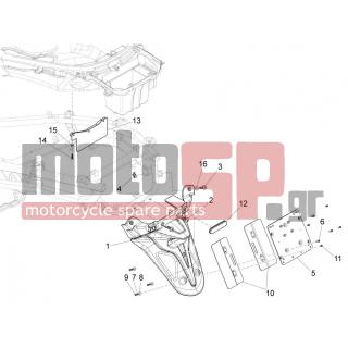 PIAGGIO - X10 125 4T 4V I.E. E3 2012 - Body Parts - Aprons back - mudguard