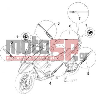PIAGGIO - X7 125 IE EURO 3 2009 - Body Parts - Signs and stickers