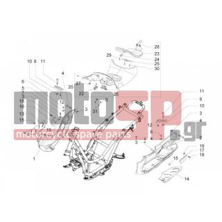 PIAGGIO - BEVERLY 300 IE TOURER E3 2009 - Body Parts - Central fairing - Sill - 297498 - ΒΙΔΑ M3x12