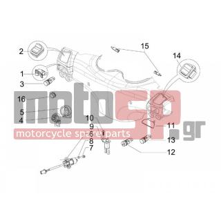 PIAGGIO - BEVERLY 300 IE TOURER E3 2009 - Electrical - Switchgear - Switches - Buttons - Switches - 583575 - ΒΑΛΒΙΔΑ ΜΑΝ ΣΤΟΠ-ΜΙΖΑ SCOOTER (ΠΡΙΖΑ)