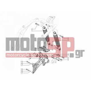 PIAGGIO - BEVERLY 300 RST 4T 4V IE E3 2014 - Suspension - Place BACK - Shock absorber - 3058 - Επίπεδη ροδέλα 15x8,4x1,5