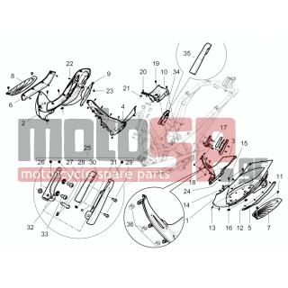 PIAGGIO - BEVERLY 300 RST 4T 4V IE E3 2012 - Body Parts - Central fairing - Sill - 582428 - ΒΙΔΑ M8x16