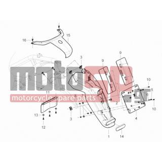 PIAGGIO - BEVERLY 300 RST 4T 4V IE E3 2011 - Εξωτερικά Μέρη - Aprons back - mudguard