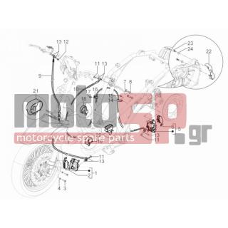 PIAGGIO - BEVERLY 300 RST 4T 4V IE E3 2015 - Brakes - brake lines - Brake Calipers - CM068301 - ΔΑΓΚΑΝΑ ΜΠΡ ΦΡ RU-BE200-Χ8250-FLY100-BOU
