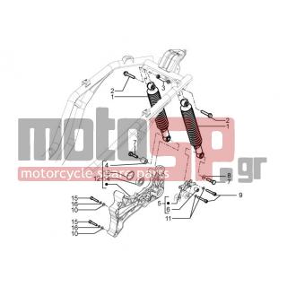 PIAGGIO - BEVERLY 350 4T 4V IE E3 SPORT TOURING 2014 - Suspension - Place BACK - Shock absorber - 845590 - ΒΙΔΑ ΕΞΑΤΜ ΖΙΡ CAT M8x65