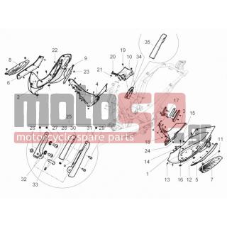 PIAGGIO - BEVERLY 350 4T 4V IE E3 SPORT TOURING 2014 - Body Parts - Central fairing - Sill - 582428 - ΒΙΔΑ M8x16