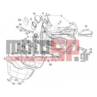 PIAGGIO - X9 500 EVOLUTION 2007 - Body Parts - Storage Front - Extension mask - 257614 - ΛΑΜΑΚΙ ΝΤΟΥΛ BEVERLY/VESPA GT 200