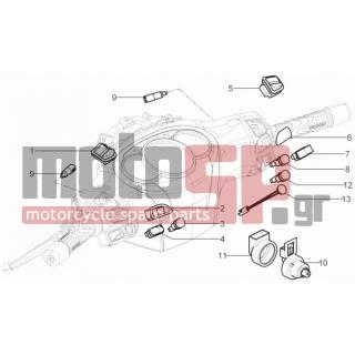 PIAGGIO - BEVERLY 350 4T 4V IE E3 SPORT TOURING 2014 - Electrical - Switchgear - Switches - Buttons - Switches - 643132 - ΔΙΑΚΟΠΤΗΣ ΚΕΝΤΡΙΚΟΣ SCOOTER 125300