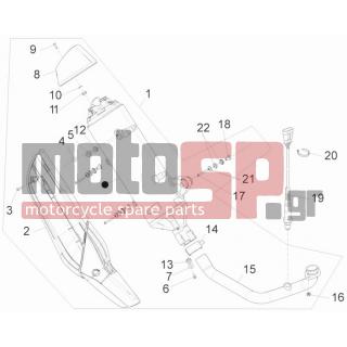 PIAGGIO - BEVERLY 350 4T 4V IE E3 SPORT TOURING 2014 - Exhaust - silencers - 842908 - ΒΙΔΑ M5X10