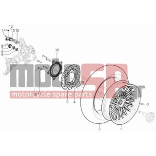 PIAGGIO - BEVERLY 350 4T 4V IE E3 SPORT TOURING 2014 - Frame - rear wheel - 667032 - ΔΙΣΚΟΦΡΕΝΟ ΠΙΣΩ BEVERLY 350 ABS D240SP5