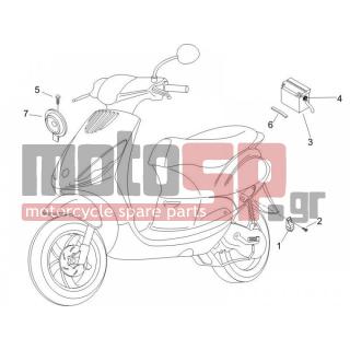 PIAGGIO - ZIP 50 4T 2008 - Electrical - Relay - Battery - Horn