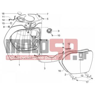 PIAGGIO - ZIP 50 4T 2006 - Body Parts - Storage Front - Extension mask - 259348 - ΒΙΔΑ M 6X18 mm ΜΕ ΑΠΟΣΤΑΤΗ