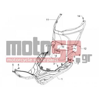 PIAGGIO - ZIP 50 SP EURO 2 2013 - Body Parts - Central fairing - Sill - 57540400G7 - ΚΑΠΑΚΙ ΚΕΝTΡ ΖΙΡ CAT-4T M03 ΓΚΡΙ 529