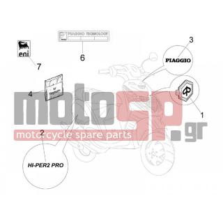 PIAGGIO - ZIP 50 SP EURO 2 2013 - Body Parts - Signs and stickers - 65587400A2 - ΑΥΤ/ΤΑ ΣΕΤ ZIP SP 2008