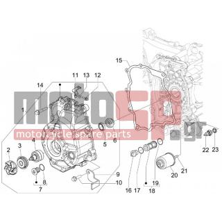 Vespa - GTS 300 IE 2012 - Engine/Transmission - COVER flywheel magneto - FILTER oil