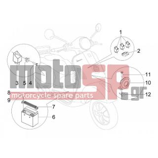 Vespa - GTS 300 IE SUPER SPORT 2013 - Electrical - Relay - Battery - Horn