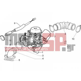 Vespa - LX 125 4T E3 2007 - Engine/Transmission - CARBURETOR COMPLETE UNIT - Fittings insertion