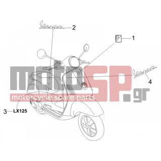 Vespa - LX 125 4T E3 2009 - Body Parts - Signs and stickers