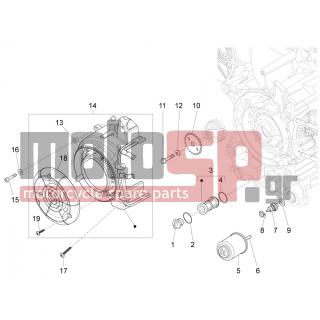 Vespa - LX 125 4T IE E3 2009 - Engine/Transmission - COVER flywheel magneto - FILTER oil