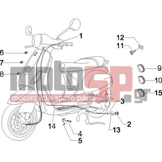 Vespa - LX 125 4T IE E3 2009 - Πλαίσιο - cables - 564645 - ΛΑΜΑΚΙ ΣΤΗΡ ΝΤΙΖΑΣ ΠΙΣΩ ΦΡ FLY-LX-X8