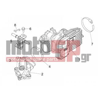 Vespa - LX 125 4T IE E3 2011 - Engine/Transmission - Throttle body - Injector - Fittings insertion