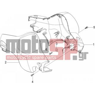 Vespa - LX 150 4T IE E3 2009 - Body Parts - COVER steering - 65293400R7 - ΚΑΠΑΚΙ ΤΙΜ ΕΣ VESPA LX ROSSO DRAGON 894
