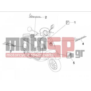 Vespa - LXV 125 4T NAVY E3 2007 - Body Parts - Signs and stickers
