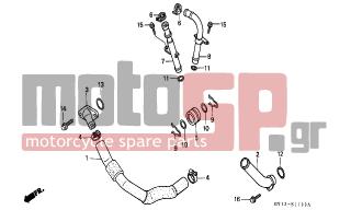 HONDA - XRV750 (IT) Africa Twin 1994 - Engine/Transmission - WATER PIPE - 19505-ML3-770 - CLAMPER, WATER HOSE