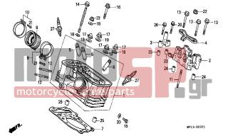 HONDA - XRV750 (IT) Africa Twin 1992 - Engine/Transmission - REAR CYLINDER HEAD - 12231-MF5-305 - GUIDE, IN. VALVE(O.S.)