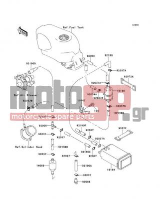 KAWASAKI - NINJA® ZX™-6 1999 - Body Parts - Fuel Evaporative System(CA) - 92037-1712 - CLAMP