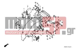 HONDA - CBR1000F (ED) 1995 - Body Parts - REAR FENDER - 94050-05080- - NUT, FLANGE, 5MM