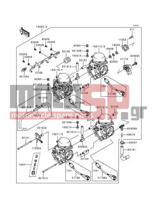 KAWASAKI - NINJA® ZX™-6R 1999 - Engine/Transmission - Carburetor - 16021-2060 - SCREW,THROTTLE ADJUST