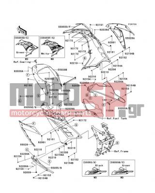 KAWASAKI - NINJA® 300 SE 2014 - Body Parts - Cowling Lowers(AEFA) - 92161-1531 - DAMPER