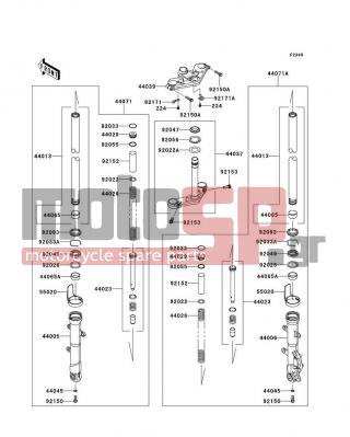 KAWASAKI - NINJA® 300 SE 2014 -  - Front Fork - 44006-0088-18R - PIPE-RIGHT FORK OUTER,F.S.BLK