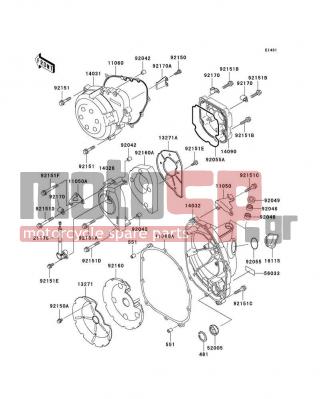 KAWASAKI - NINJA® ZX™-9R 1999 - Engine/Transmission - Engine Cover(s) - 551A0814 - PIN-DOWEL,8X14