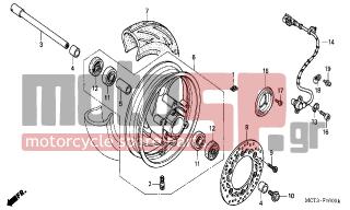 HONDA - FJS600A (ED) ABS Silver Wing 2003 - Frame - FRONT WHEEL - 38515-MCT-910 - GUIDE, SENSOR CORD