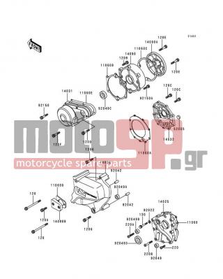 KAWASAKI - POLICE 1000 1999 - Engine/Transmission - Engine Cover(s) - 14090-1422 - COVER,CLUTCH RELEASE