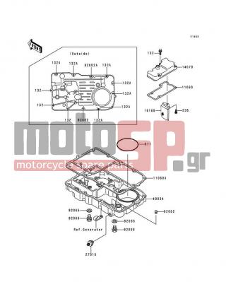 KAWASAKI - VOYAGER XII 1999 - Engine/Transmission - Breather Cover/Oil Pan - 11060-1100 - GASKET,BREATHER BODY