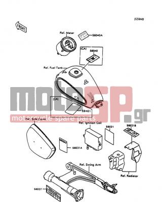KAWASAKI - VULCAN 1500 1999 - Body Parts - Labels - 56037-1698 - LABEL-SPECIFICATION,TIRE&LOAD