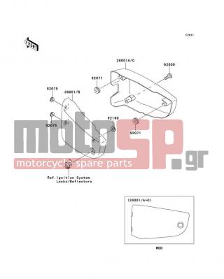 KAWASAKI - VULCAN 1500 CLASSIC 1999 - Body Parts - Side Covers - 36001-1561-H8 - COVER-SIDE,LH,EBONY
